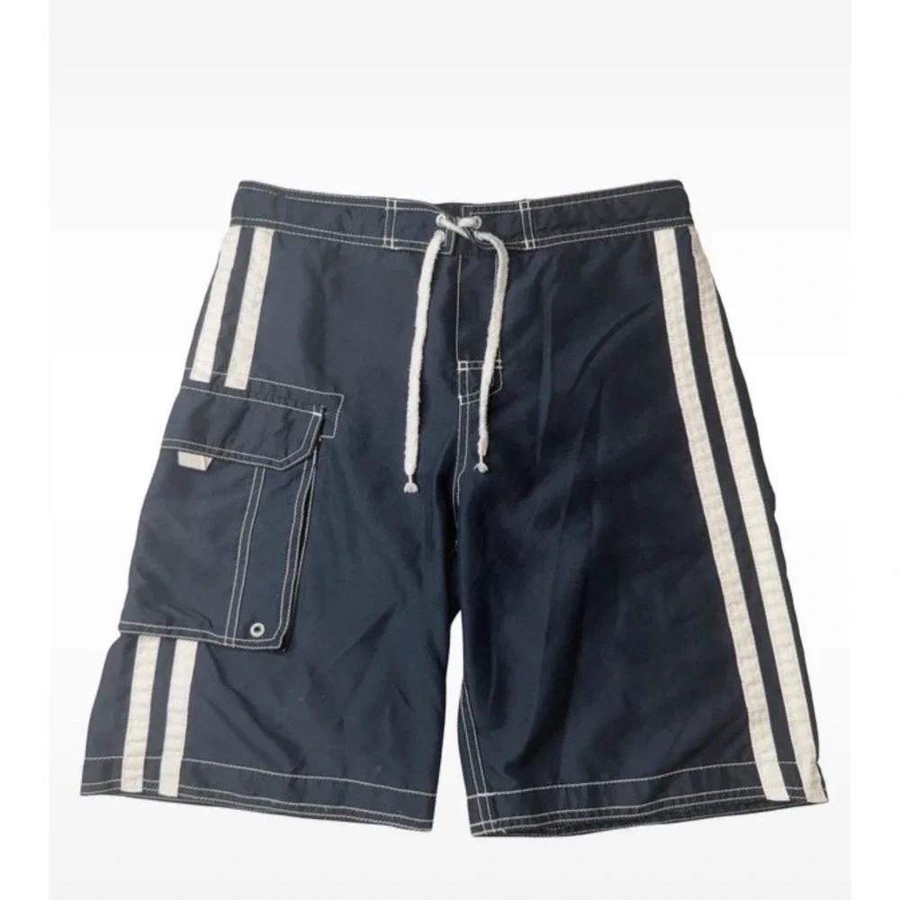 The Children's Place Boys Navy & White Swim Trunks XL (14)